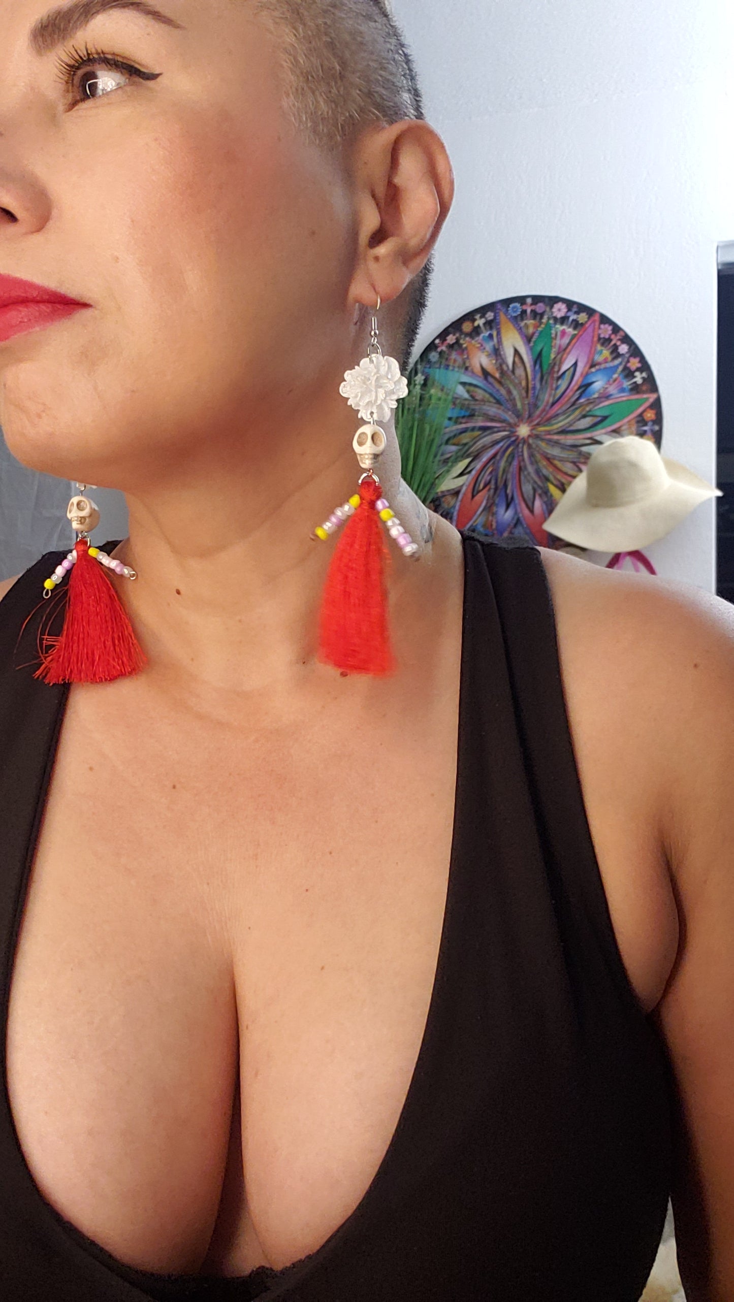 Dia de los Muertos Tassel Earrings