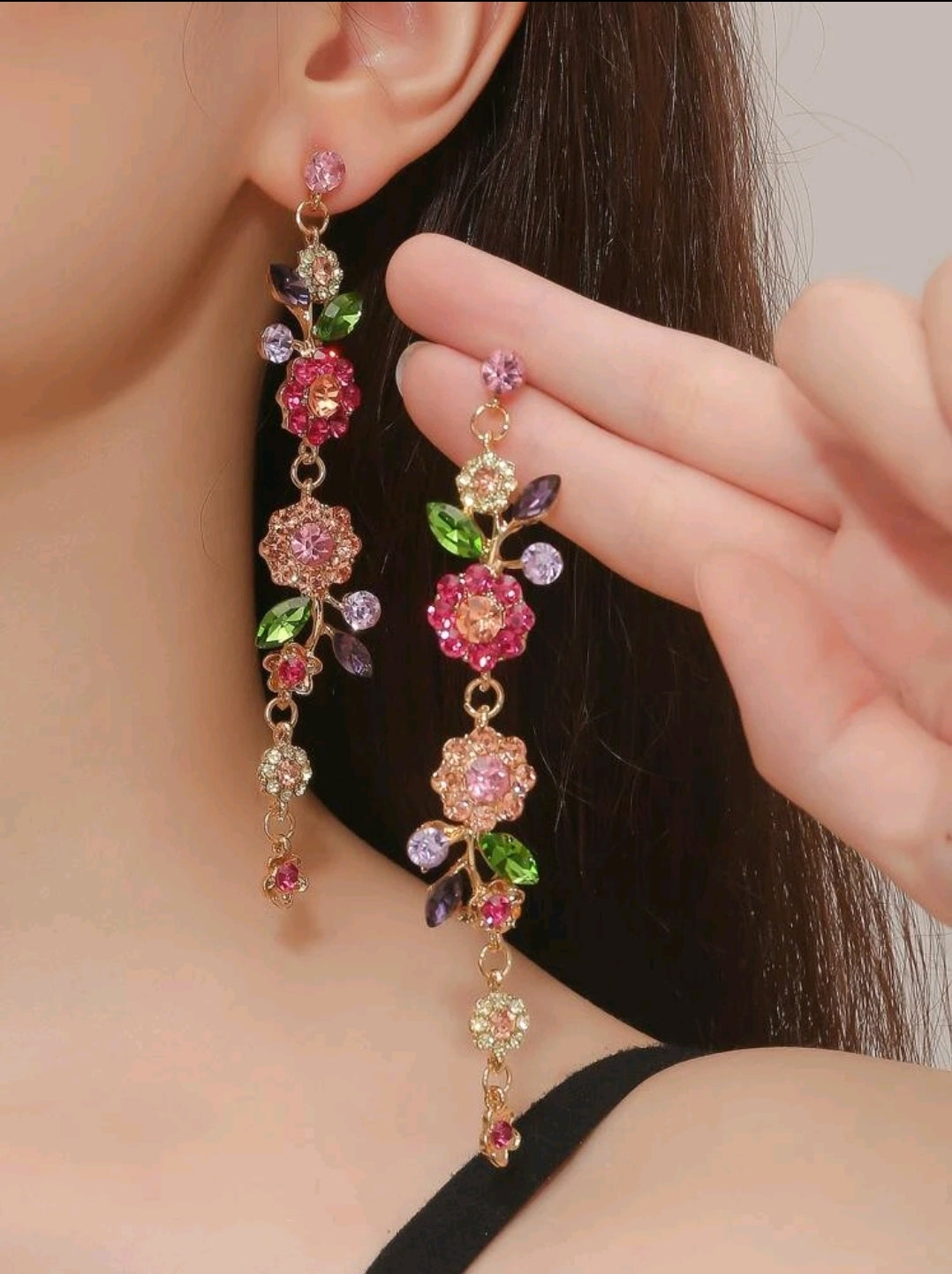 Flower Cascade Elegant Drop Earrings