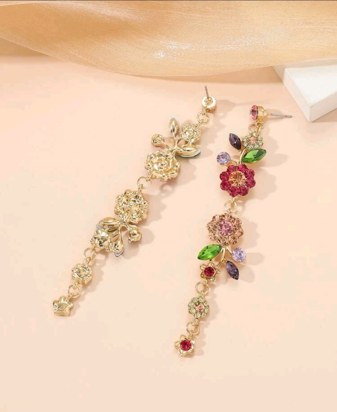 Flower Cascade Elegant Drop Earrings