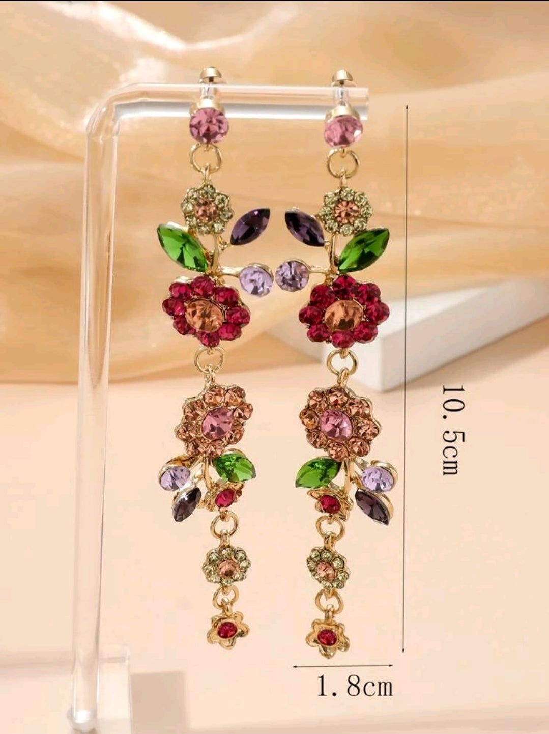 Flower Cascade Elegant Drop Earrings